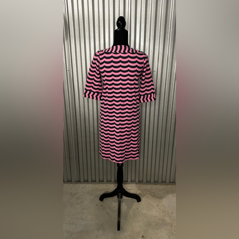 Women’s Sailor Sailor Pink Blue Striped Long Sleeve Midi Dress Designer Size XS - Picture 2 of 4